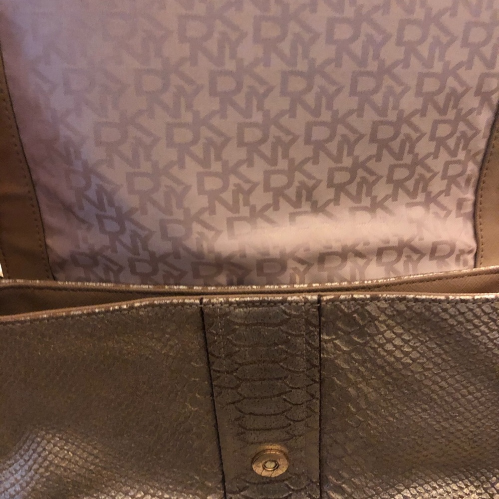 DKNY Gold Python Embossed Leather Crossbody Bag - Picture 4 of 5